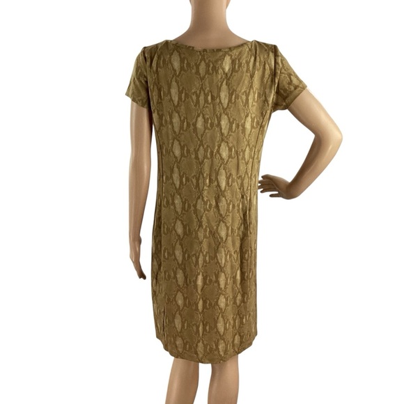Lauren Ralph Lauren Snake Print Shift Dress Tan Medium - Picture 5 of 7